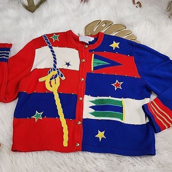 Nautical Cardigan Sweater Doncaster - Picture 3 of 16